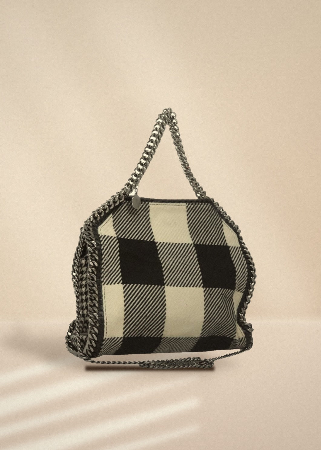 Stella McCartney Black and White Plaid Falabella Bag cover
