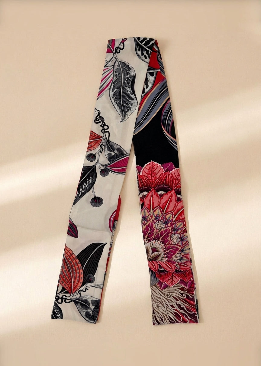 Ferragamo Pink and Black Printed Twilly cover
