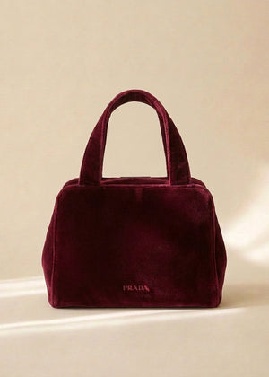 Prada Burgundy Velvet Handbag