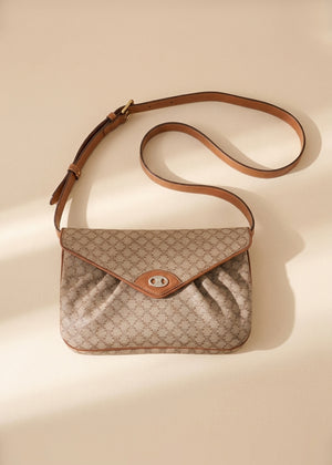Celine Beige Macadam Shoulder Bag