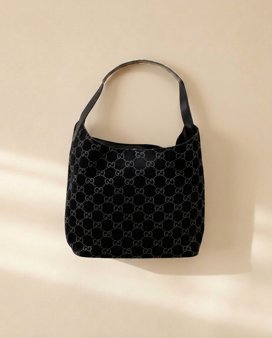 Gucci Black Monogram Shoulder Bag