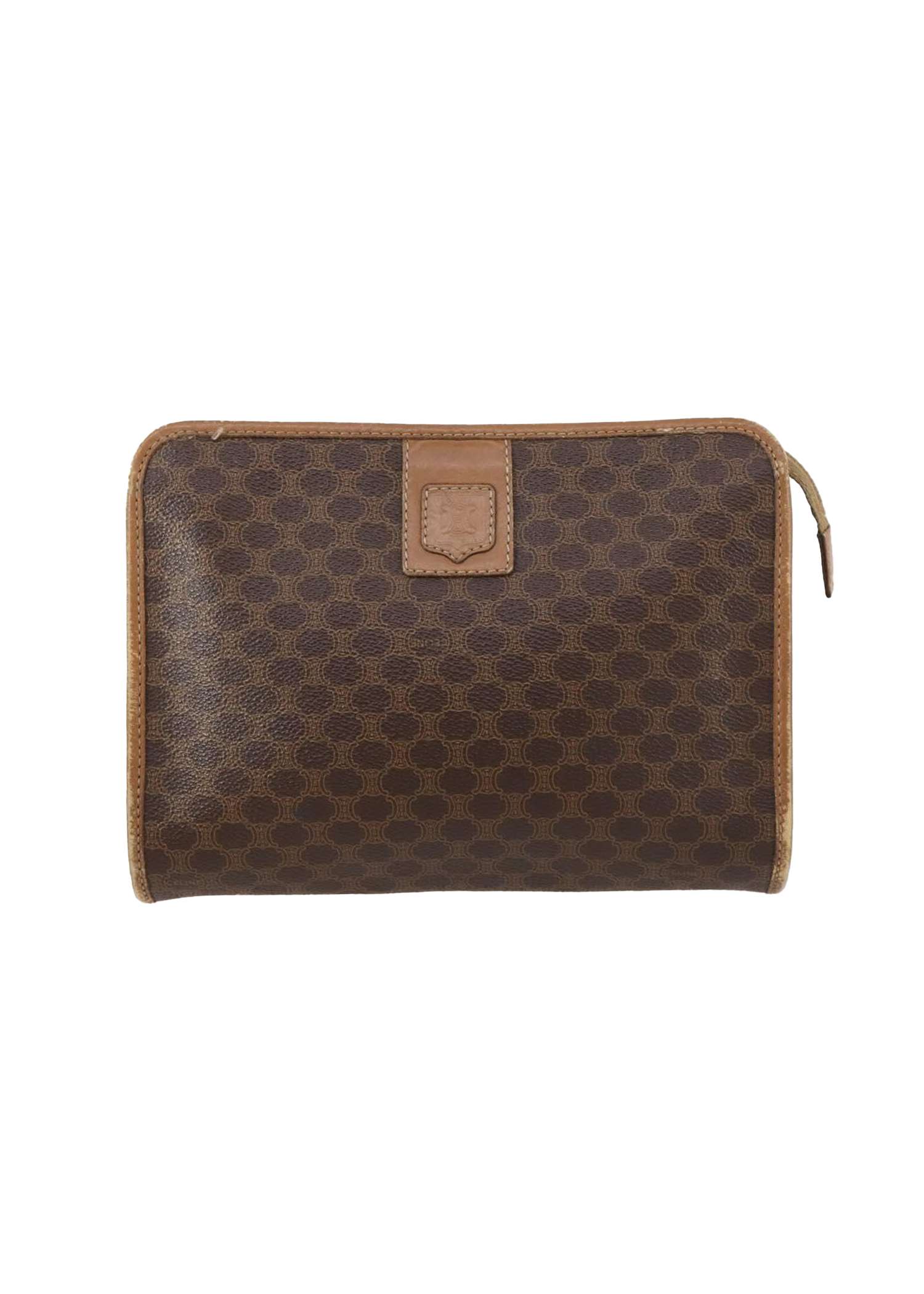 Celine Monogram Beige & Brown Clutch