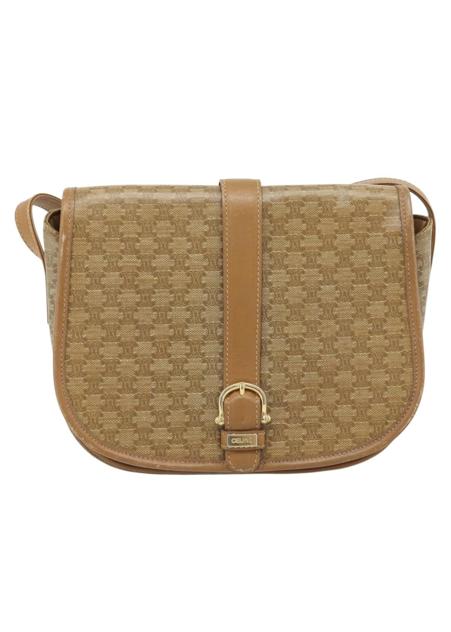 Celine Tan and Brown Monogram Crossbody