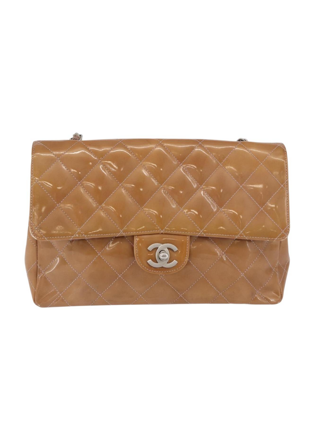 Chanel Tan Patent Flap Bag