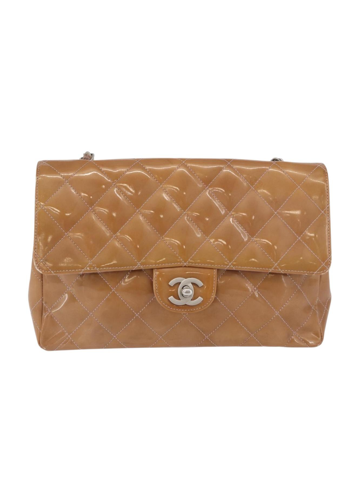 Chanel Tan Patent Flap Bag