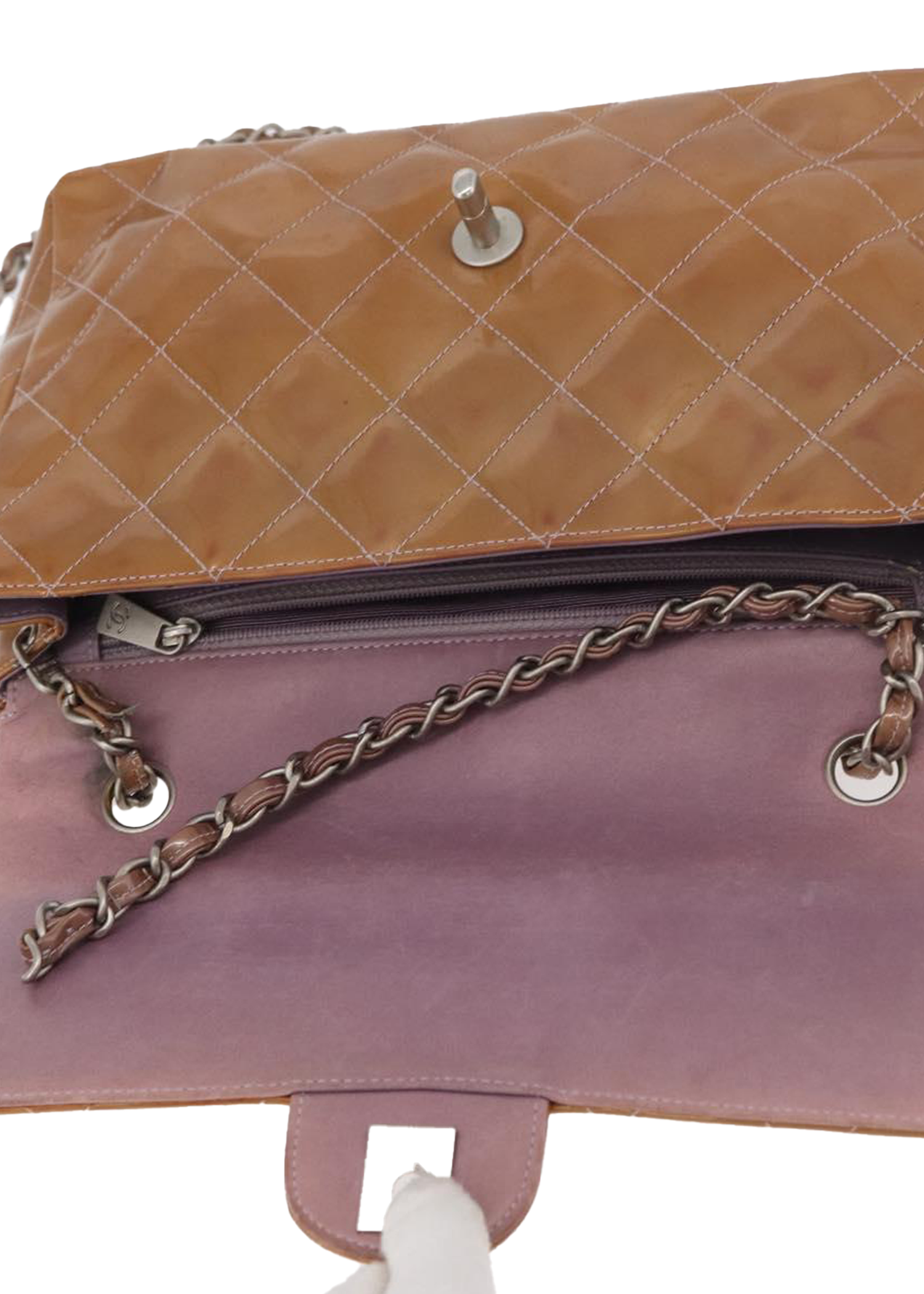 Chanel Tan Patent Flap Bag
