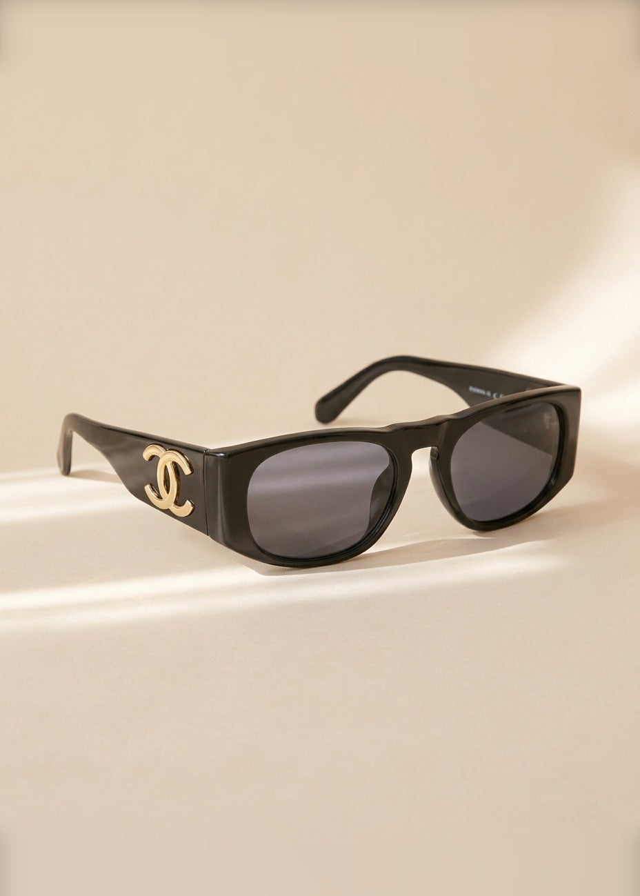 Chanel Black Rectangle Sunglasses cover