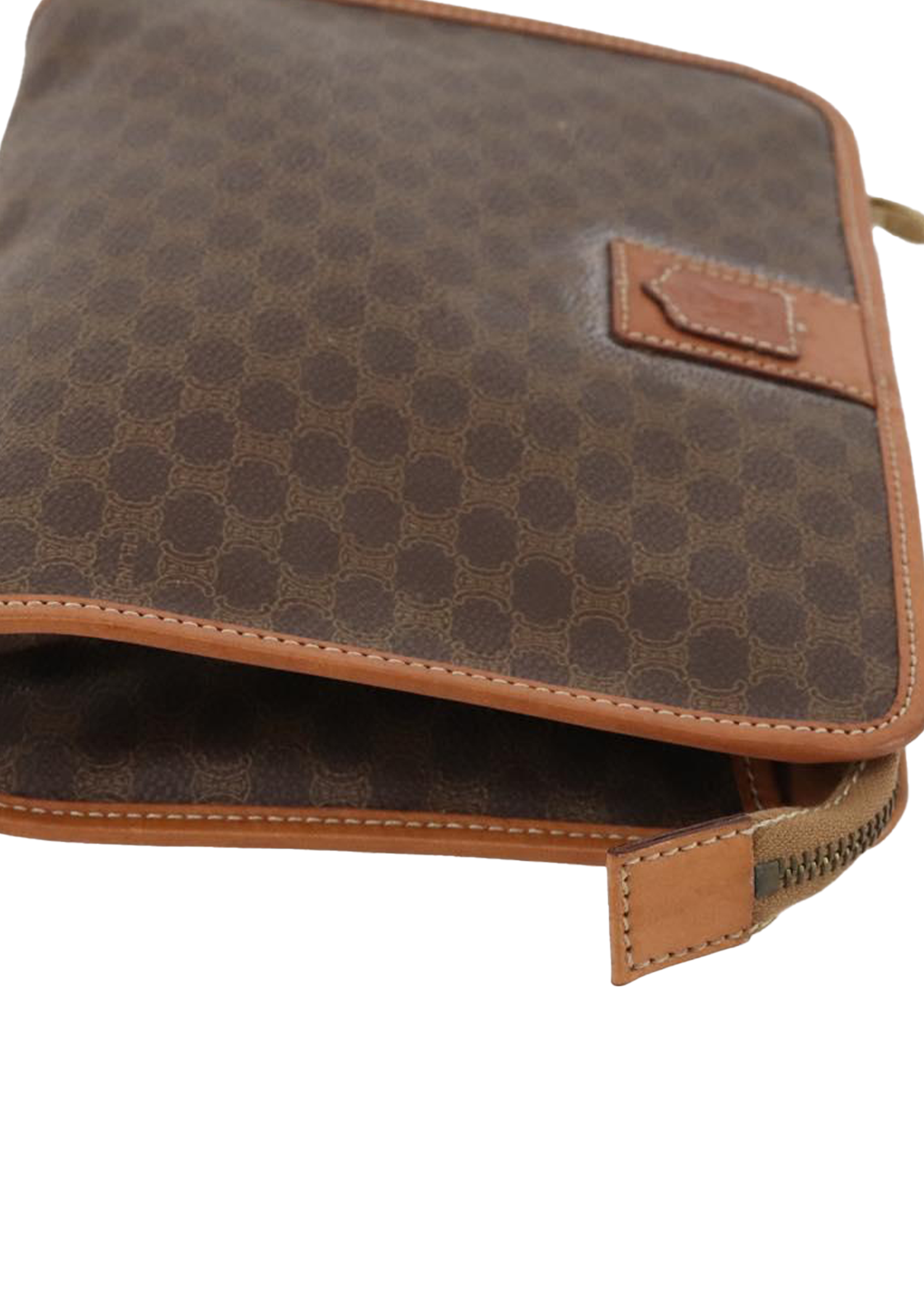 Celine Monogram Tan & Brown Clutch
