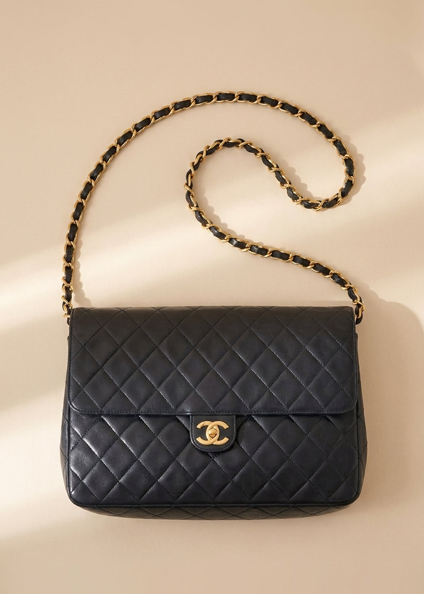 Chanel Black Quilted Lambskin Flap Bag cover