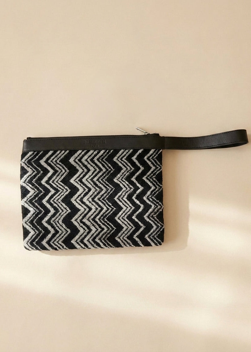Missoni Black and White Terrycloth Clutch
