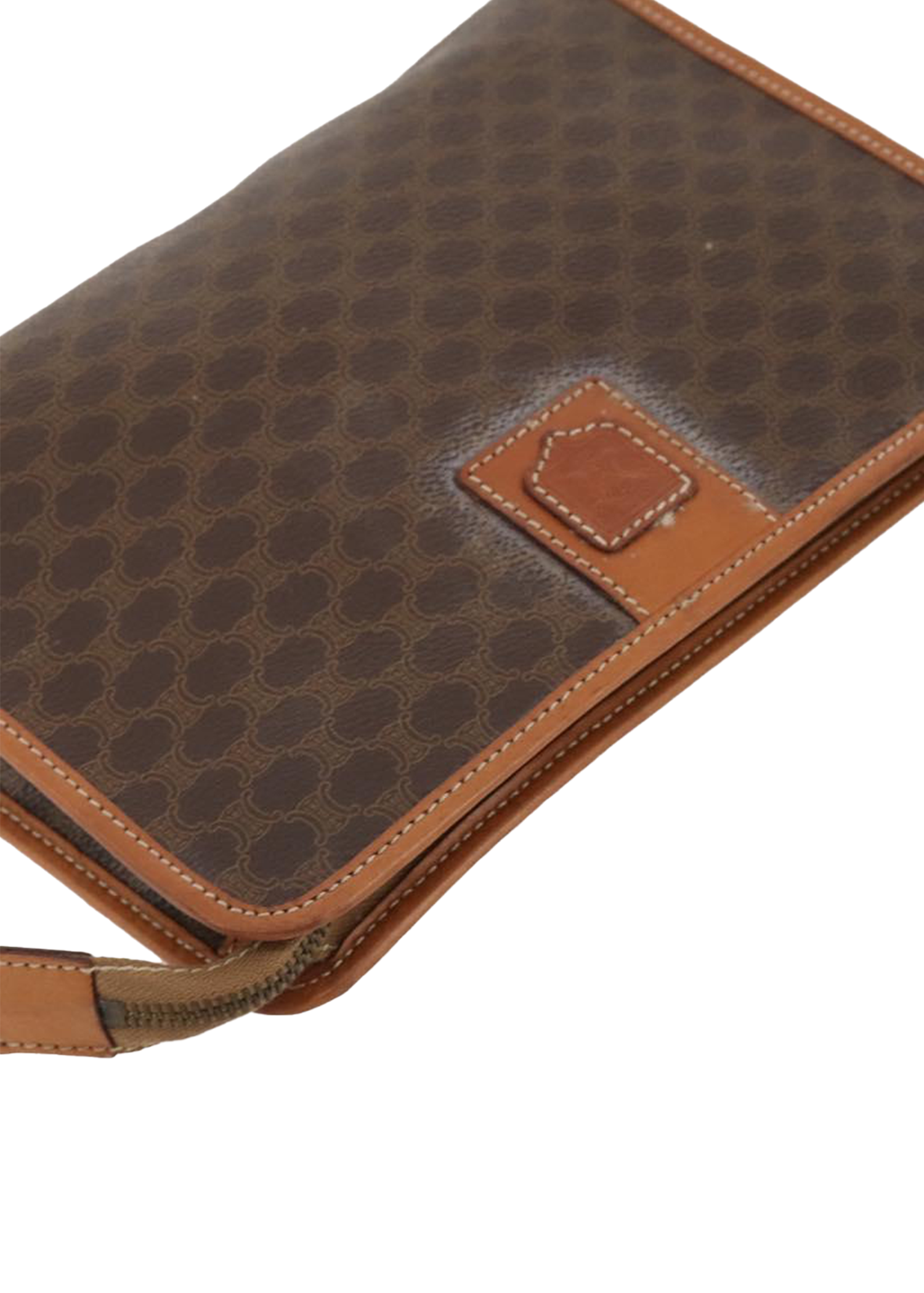 Celine Monogram Tan & Brown Clutch