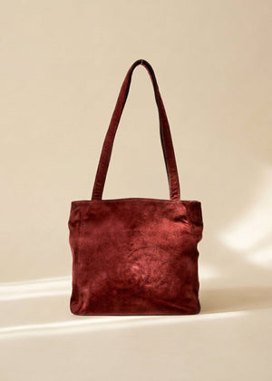 Chanel Burgundy Suede Tote
