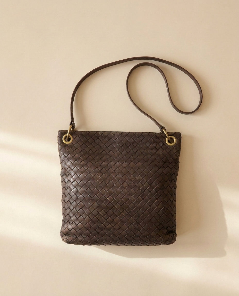 Bottega Veneta Intrecciato Brown Shoulder Bag