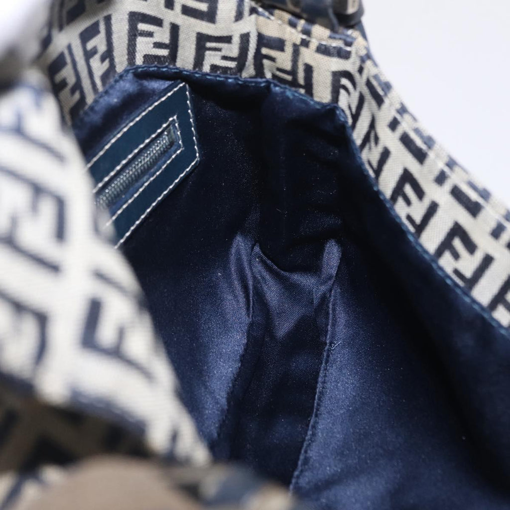 Fendi Navy Canvas Baguette interior