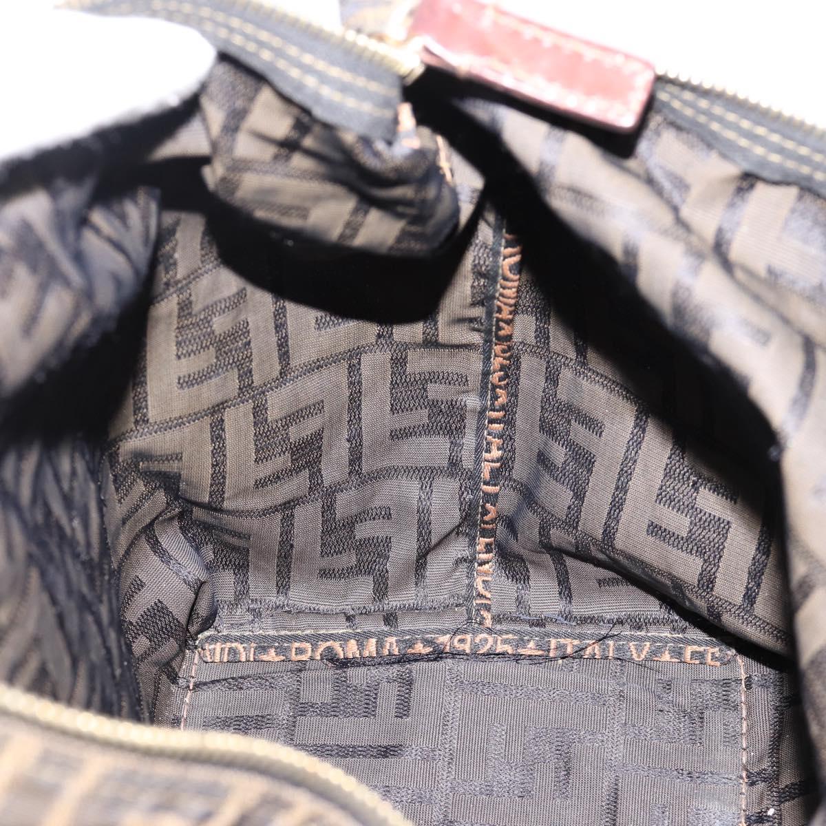 Fendi Brown Canvas Shoulder Bag interior