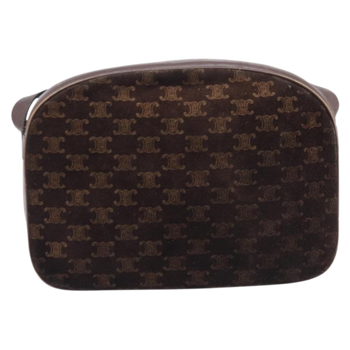 Celine Brown Suede Shoulder Bag back