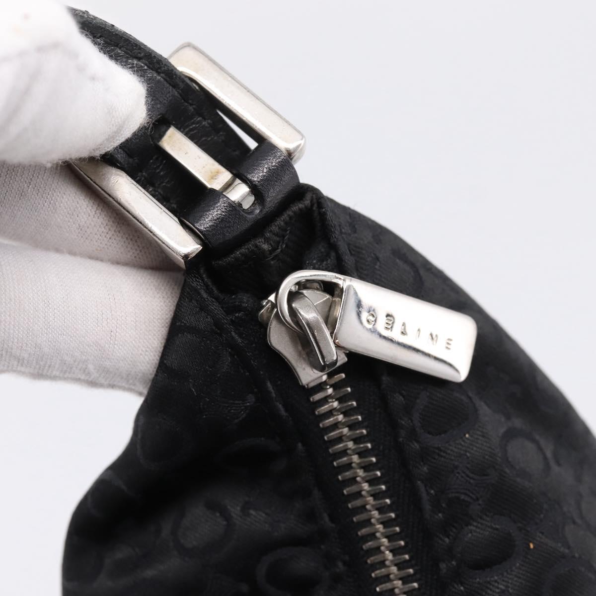 Celine Black Nylon Handbag zipper pull engraved Celine