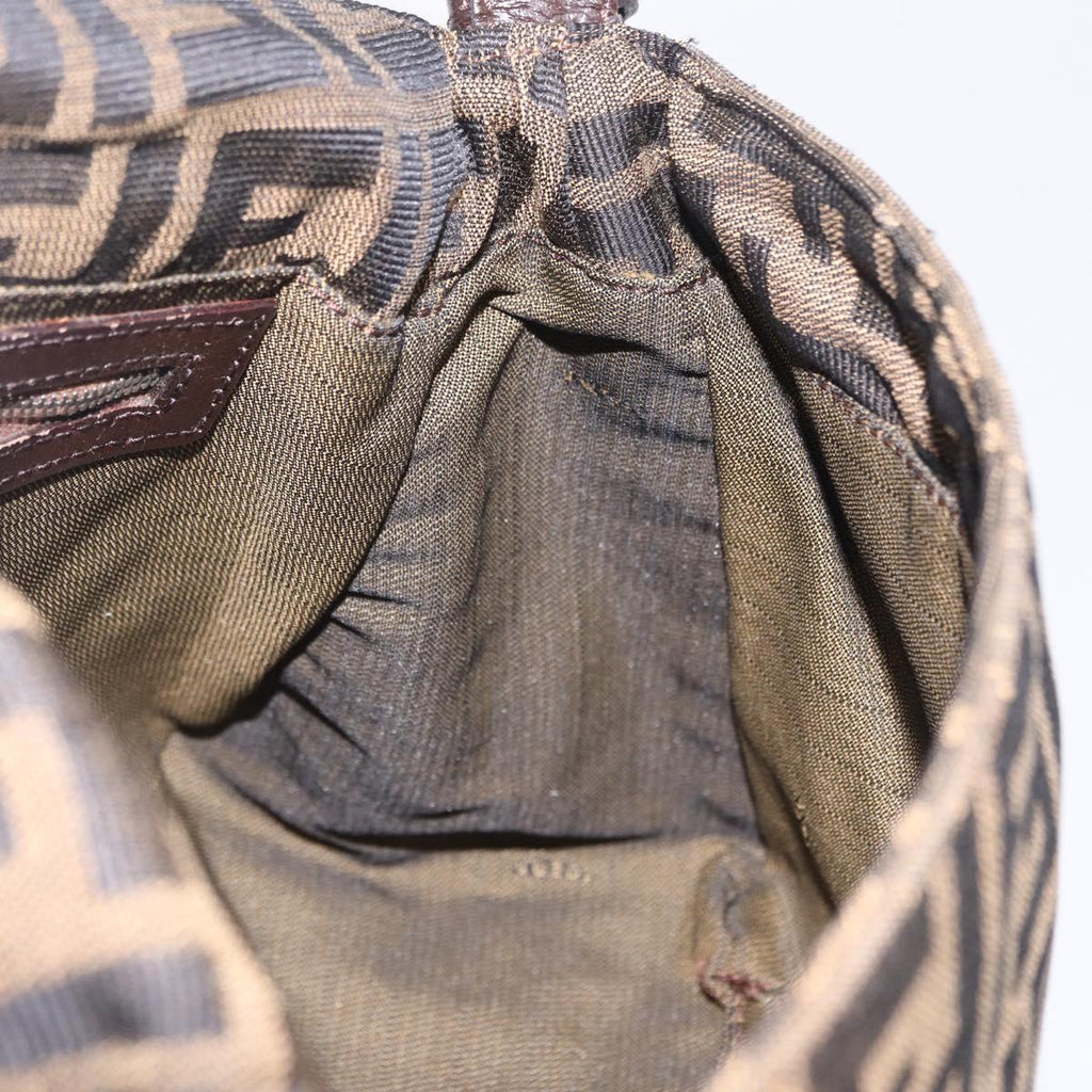 Fendi Brown Canvas Baguette interior