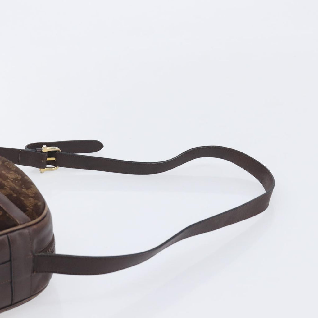 Celine Brown Suede Shoulder Bag brand stamp Celine Paris Made in Italy