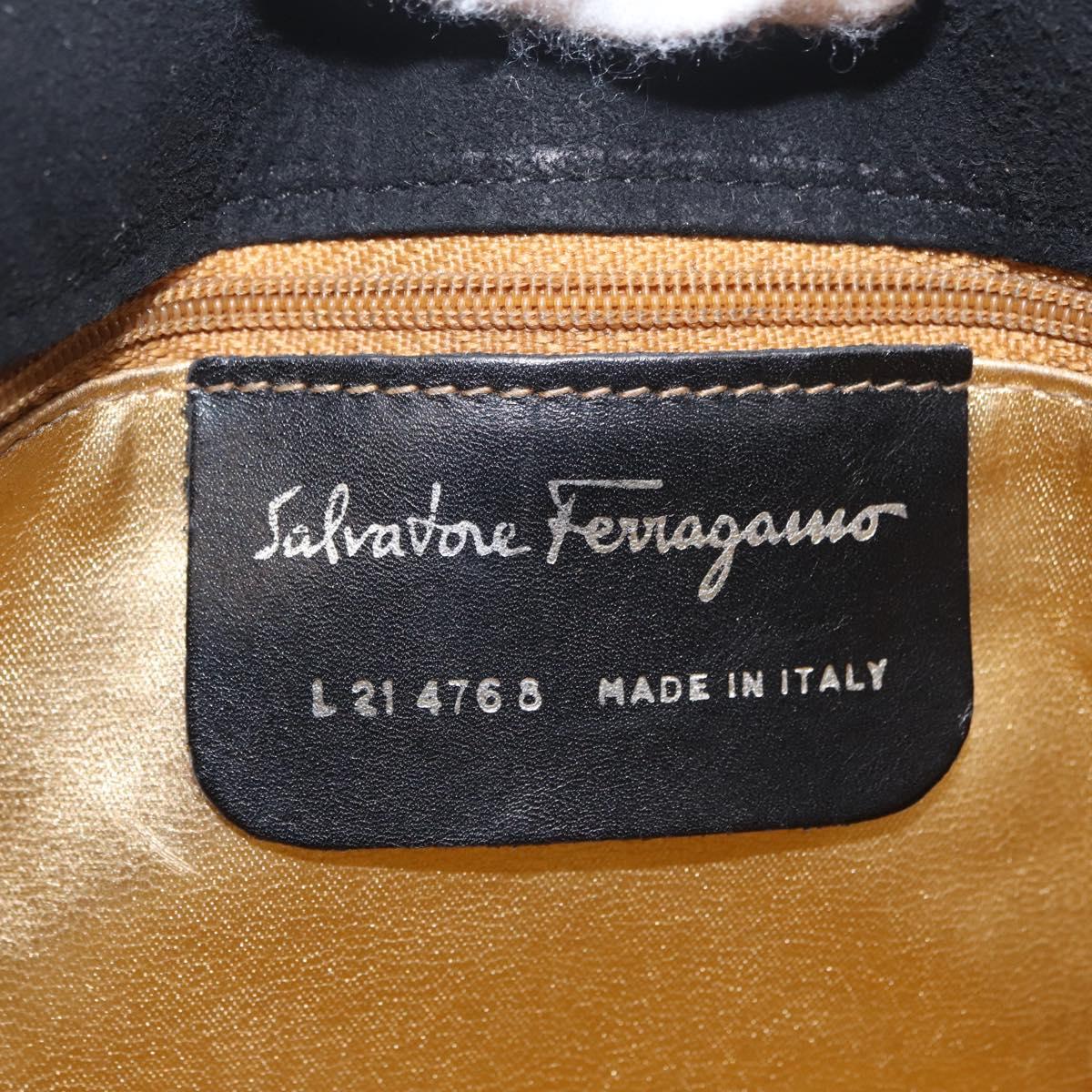 Salvatore Ferragamo Suede Shoulder Bag interior tag serial code made in Italy