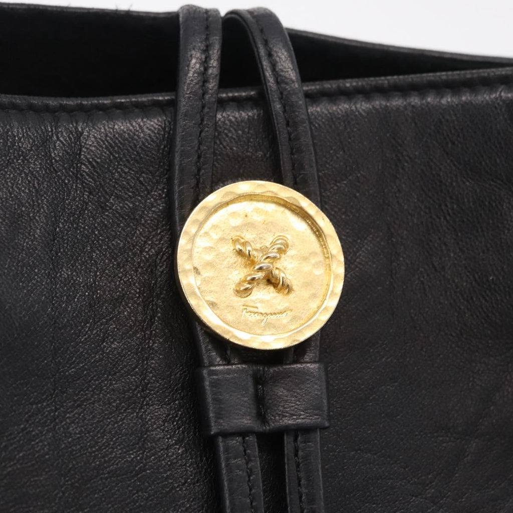 Salvatore Ferragamo Suede Shoulder Bag gold hardware engraved Ferragamo