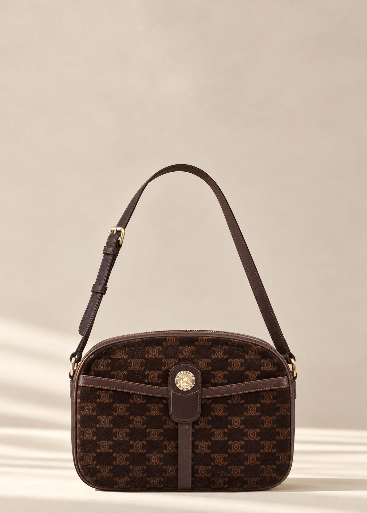 Celine Brown Suede Shoulder Bag