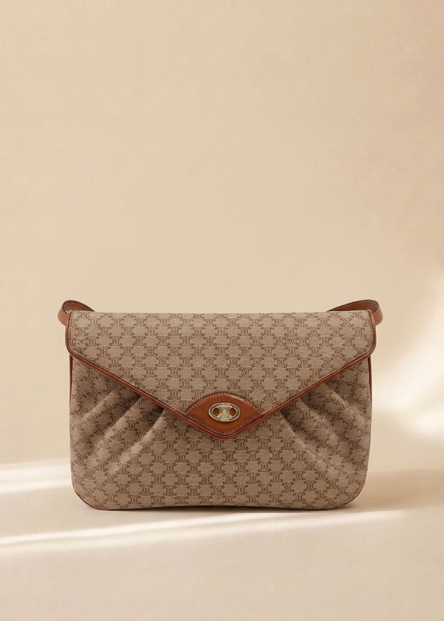 Celine Beige Macadam Shoulder Bag cover
