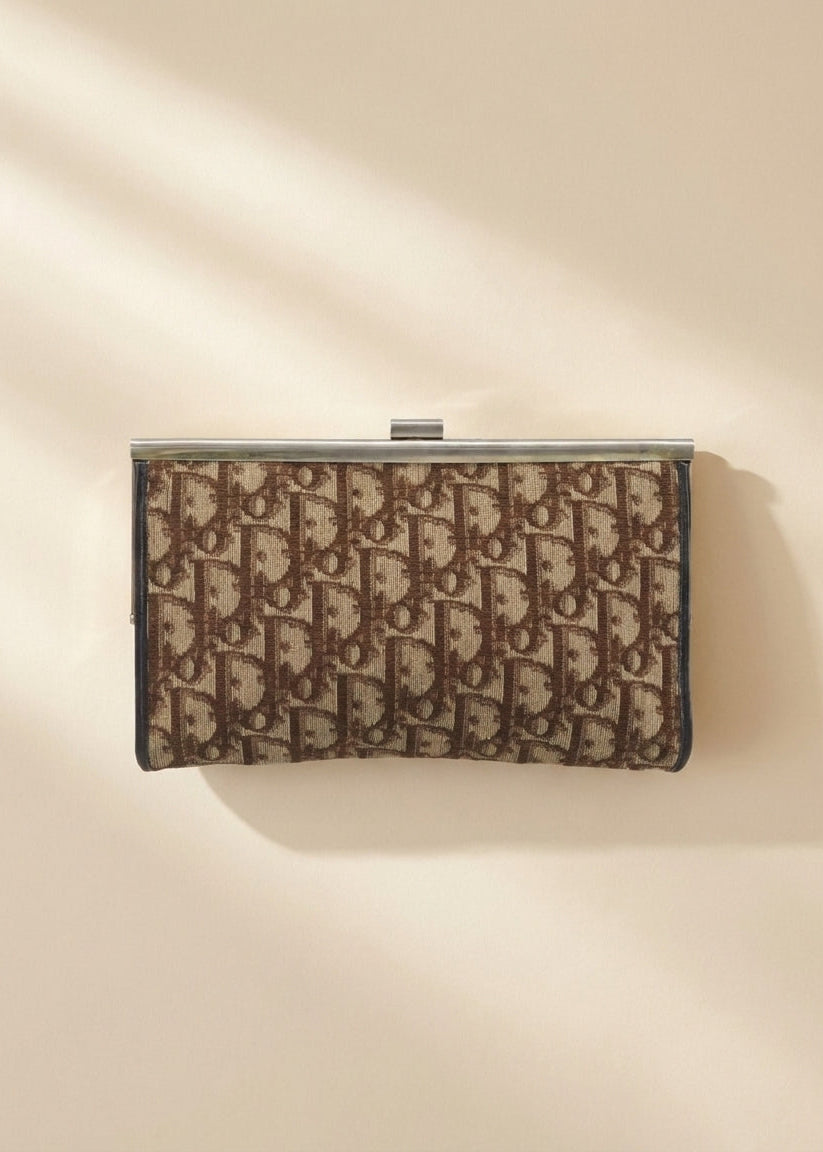 Dior Burgundy Trotter Snap Clutch
