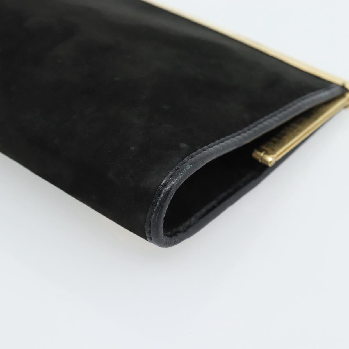 Dior Black Suede Snap Clutch