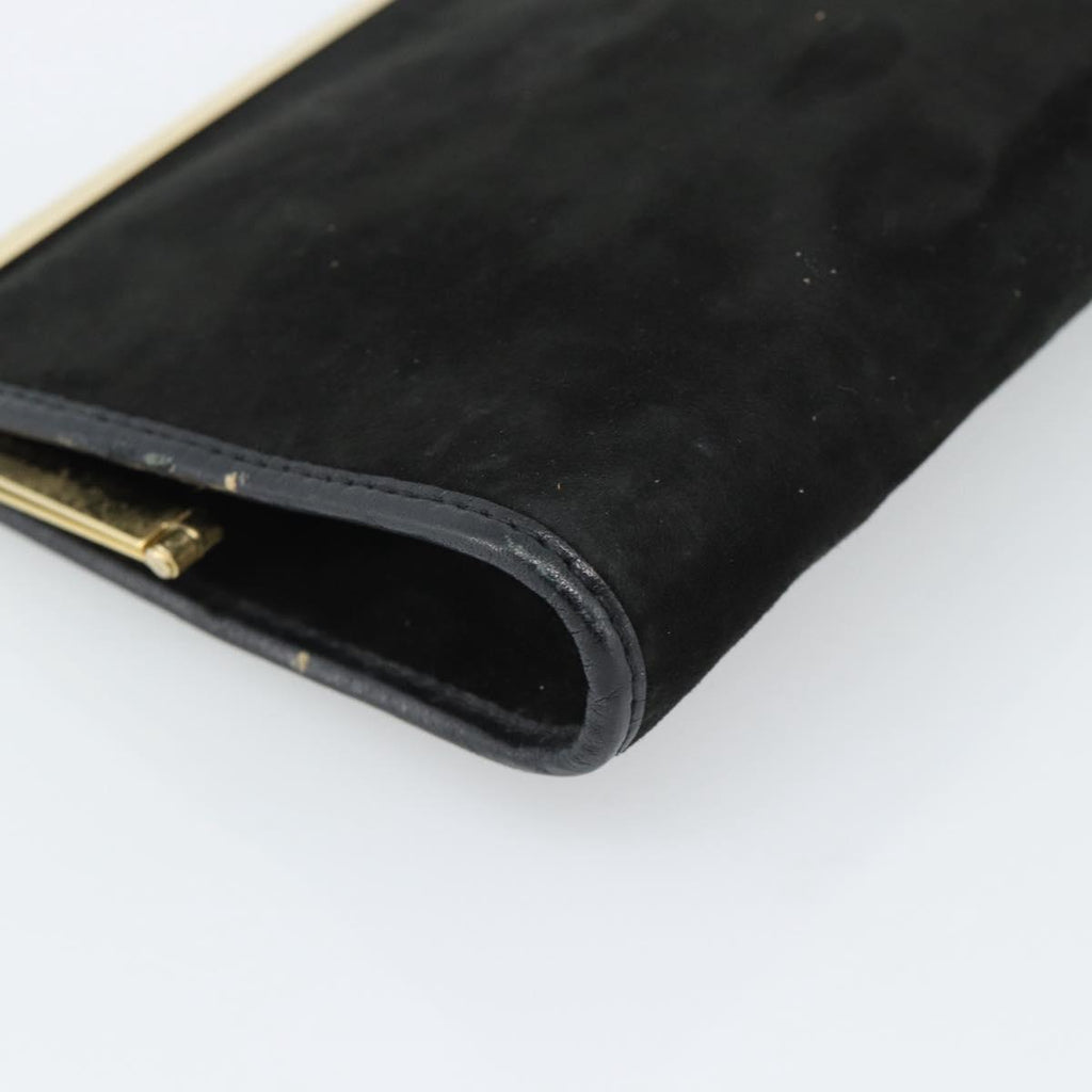 Dior Black Suede Snap Clutch