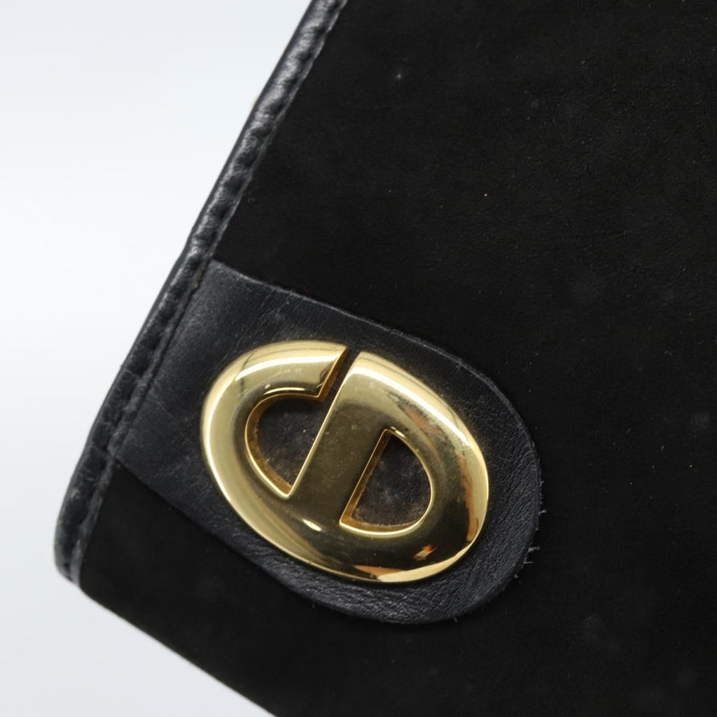 Dior Black Suede Snap Clutch