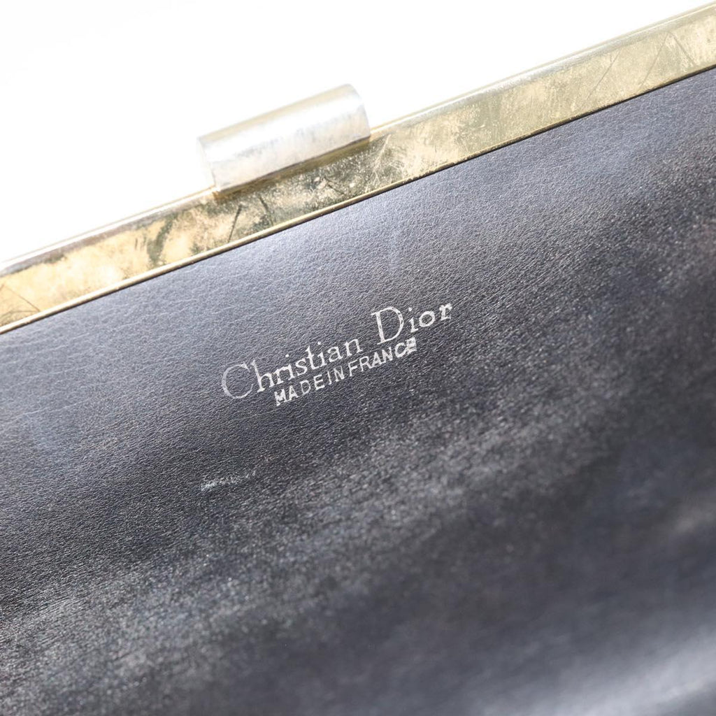 Dior Black Suede Snap Clutch