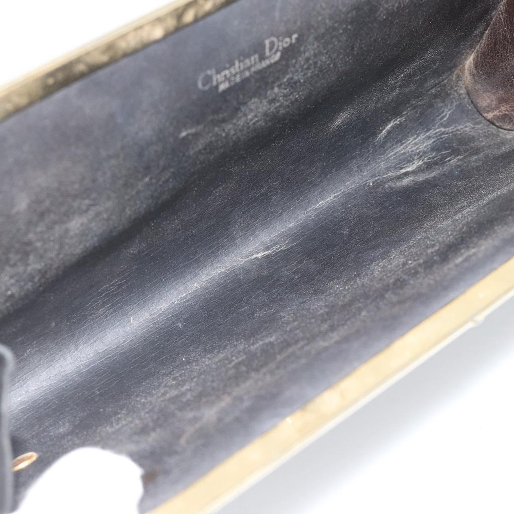 Dior Black Suede Snap Clutch