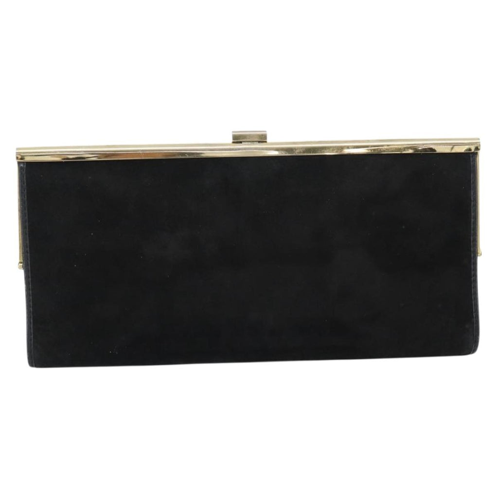 Dior Black Suede Snap Clutch