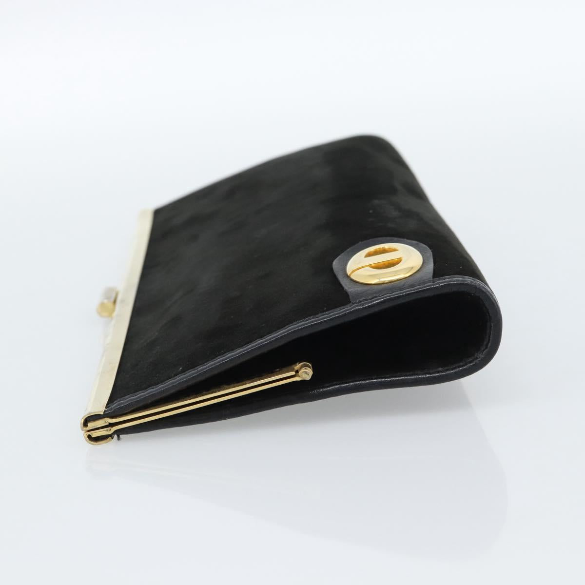 Dior Black Suede Snap Clutch
