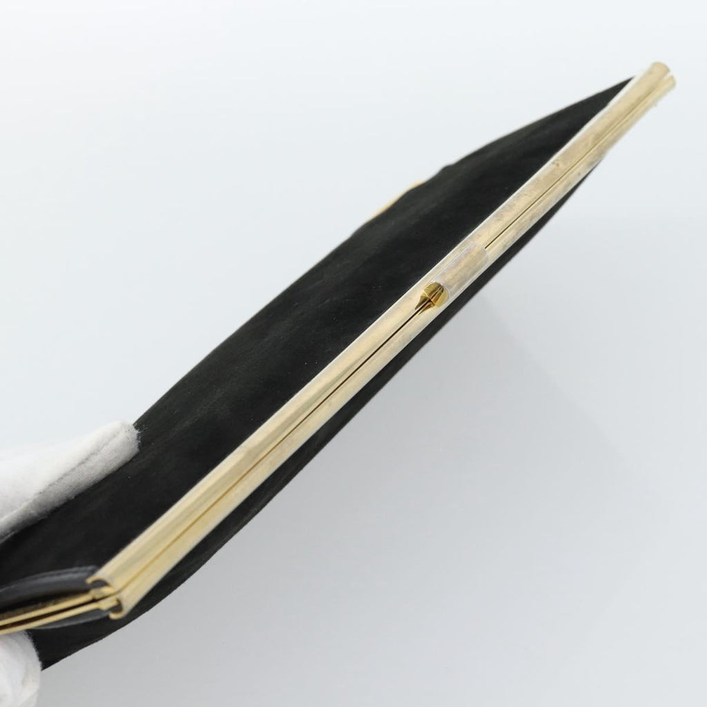 Dior Black Suede Snap Clutch