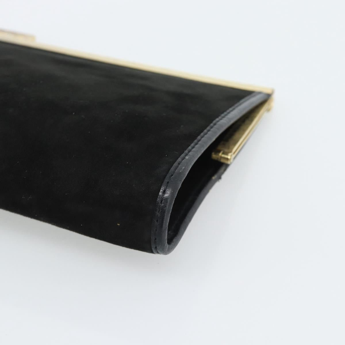 Dior Black Suede Snap Clutch