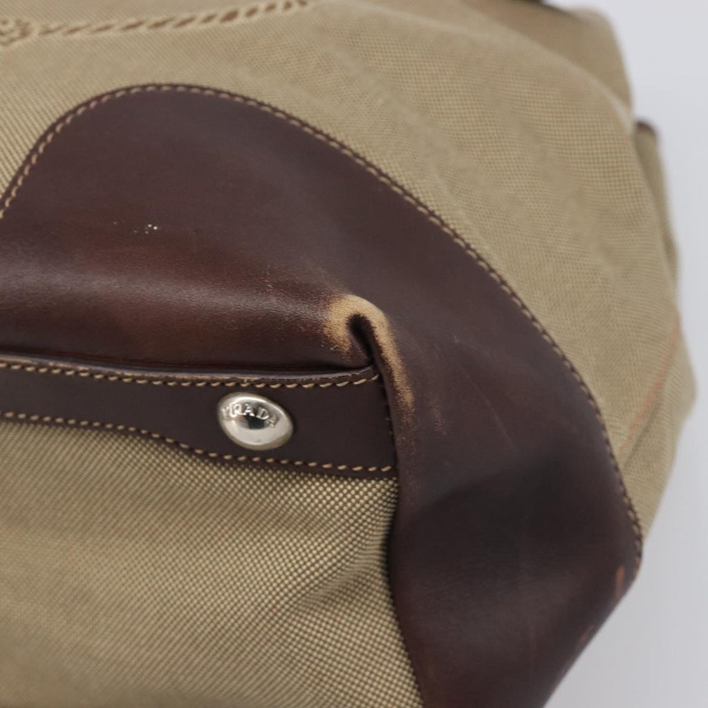 Prada Tan Canvas Shoulder Bag