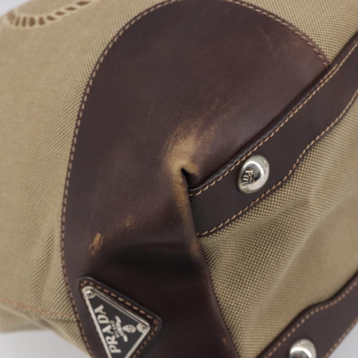 Prada Tan Canvas Shoulder Bag