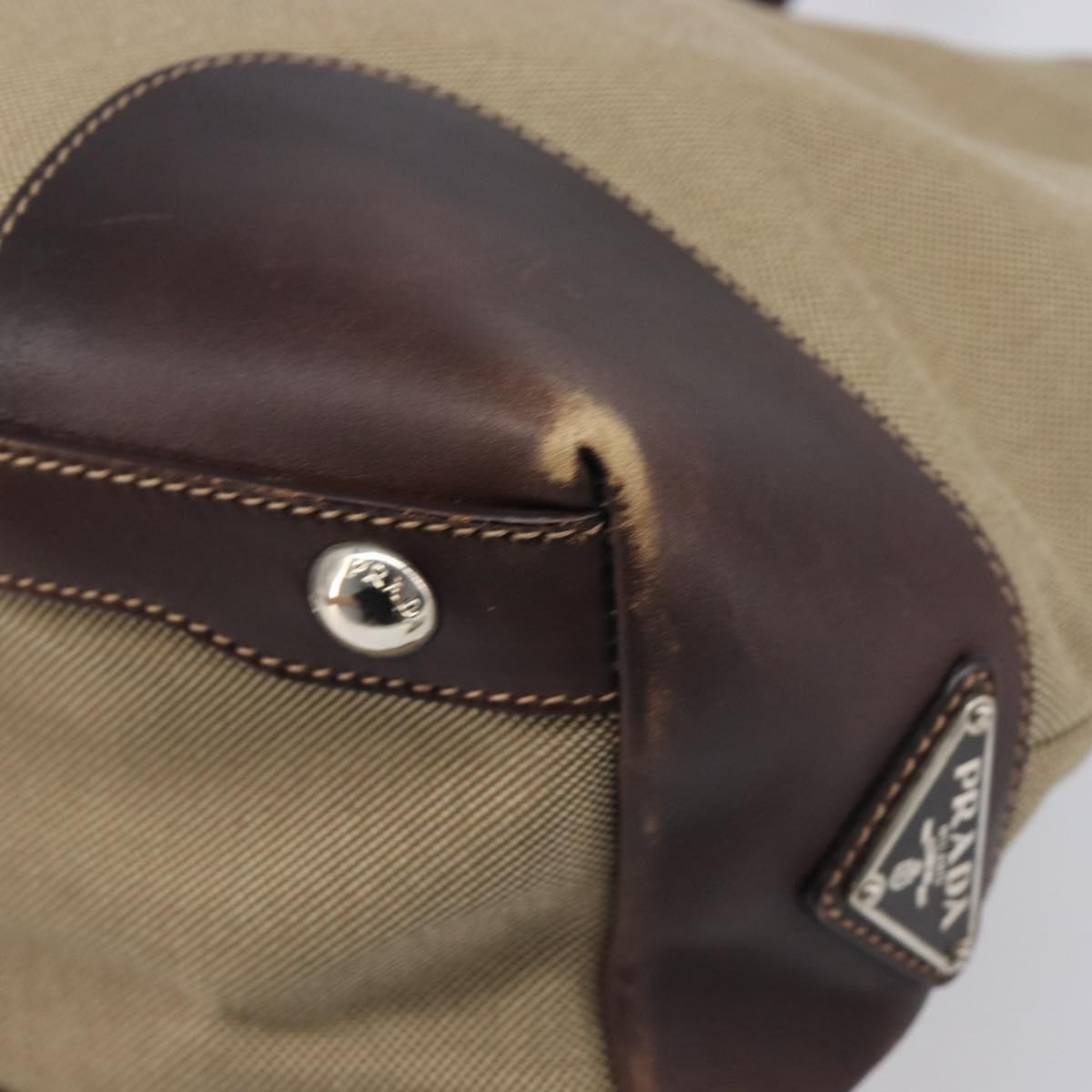 Prada Tan Canvas Shoulder Bag