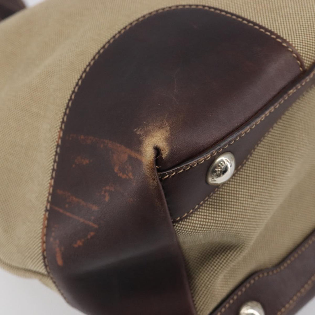 Prada Tan Canvas Shoulder Bag