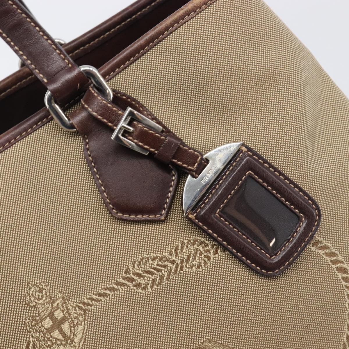 Prada Tan Canvas Shoulder Bag