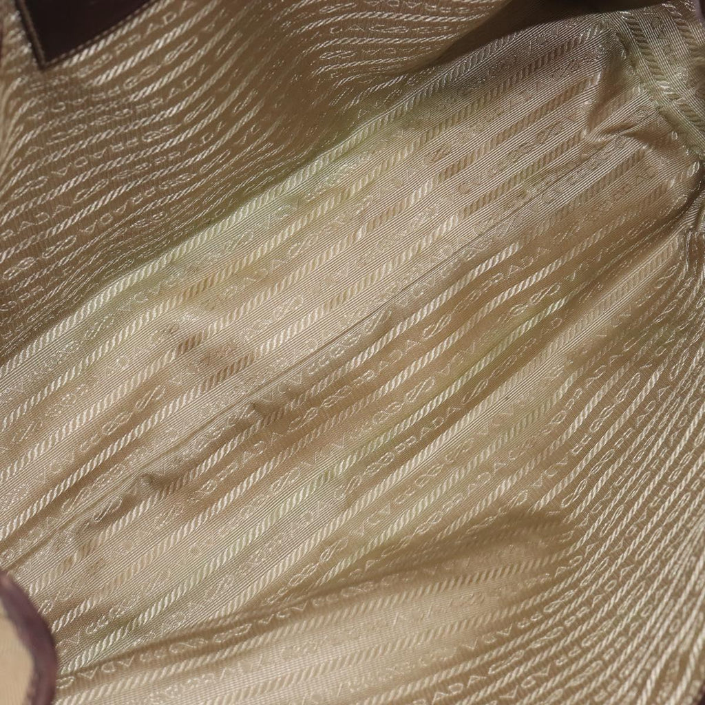 Prada Tan Canvas Shoulder Bag