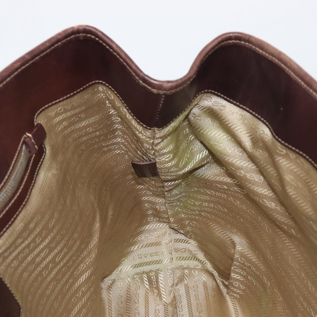 Prada Tan Canvas Shoulder Bag
