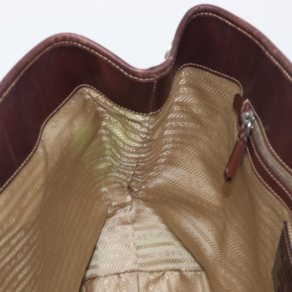 Prada Tan Canvas Shoulder Bag