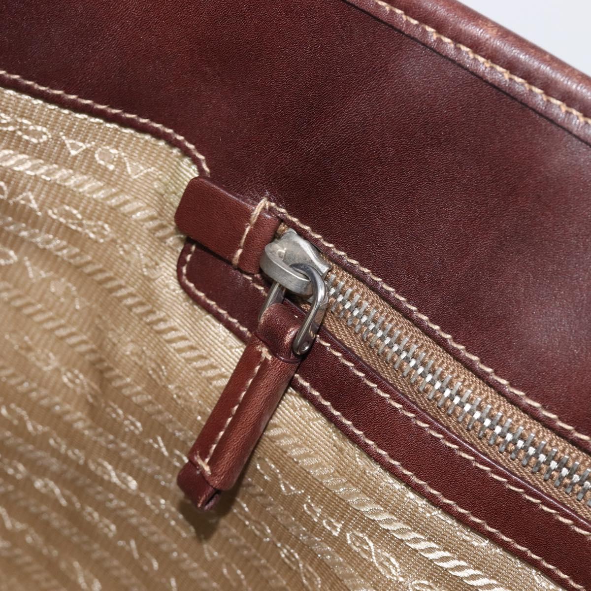 Prada Tan Canvas Shoulder Bag