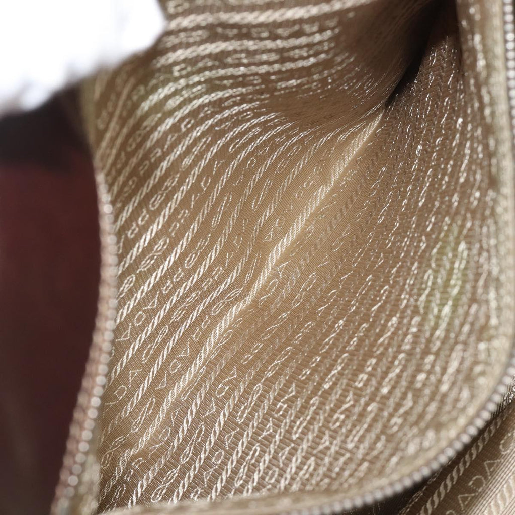 Prada Tan Canvas Shoulder Bag