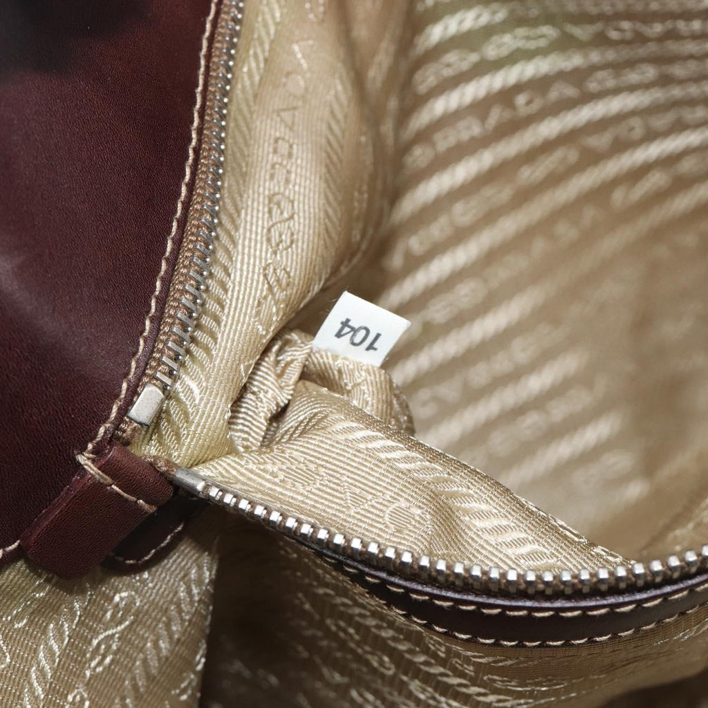 Prada Tan Canvas Shoulder Bag