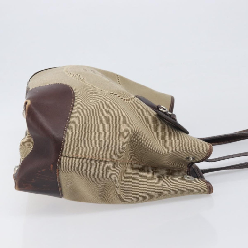 Prada Tan Canvas Shoulder Bag