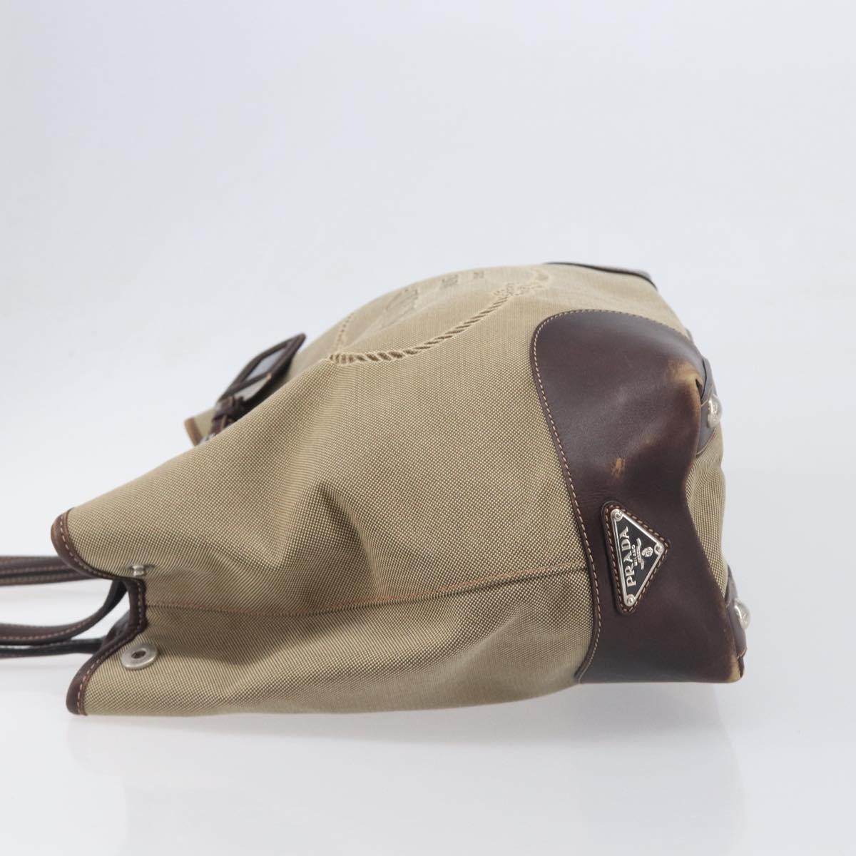 Prada Tan Canvas Shoulder Bag